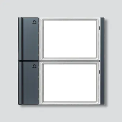 Siedle Ruftastenmodul TM 700-2-0 AG | 2-fach Klingeltaster für Vario | Bus-System | 99x99x26mm | Kunststoff | grau