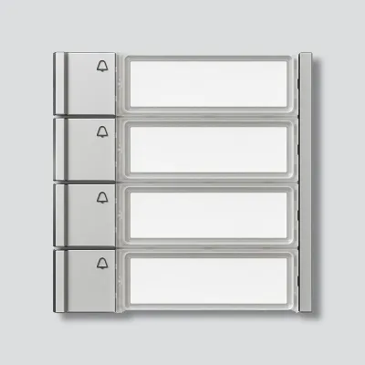 Siedle Ruftastenmodul TM 700-4-0 SM | Türsprechanlage Vario | 4-fach | Bus-System | Unterputz/Aufputz | Silber