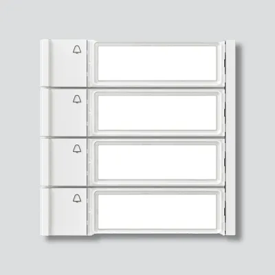 SIEDLE Ruftastenmodul TM 700-4-0 W | 4-fach Klingeltaster für Vario | Bus-System | Unterputz/Aufputz | 99x99x26mm | Weiß