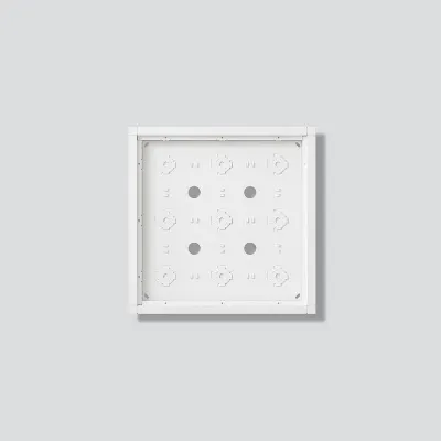 SIEDLE Aufputzgehäuse GA 612-3/3-01 W | Gehäuse 9 Module | Aluminium | Diebstahlsicherung | 332x332x36,5 mm | Weiß