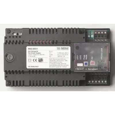 Siedle Bus-Netzgerät BNG 650-0 DE | In-Home-Bus Audio | 230V AC | 12V/1A | 31 Teilnehmer | DIN-Schiene | IP20 | Schwarz