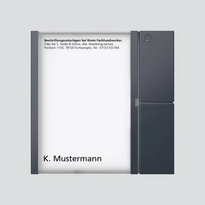 Siedle Bus-Tasten-Modul BTM 650-01 AG | 1 Klingeltaste | Namensschildtasche | Bus-System | anthrazit | 99x99x27 mm