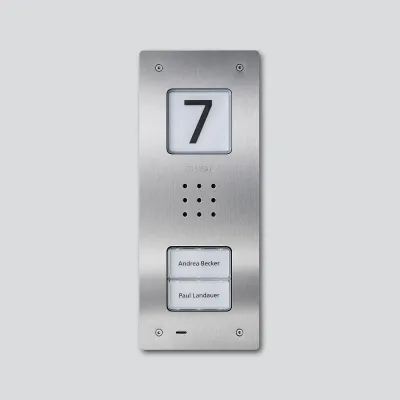 Siedle CAU 850-2-0 E Audio-Türstation Unterputz | 2 Ruftasten | Edelstahl | vandalismusgeschützt | IP54 | Silber