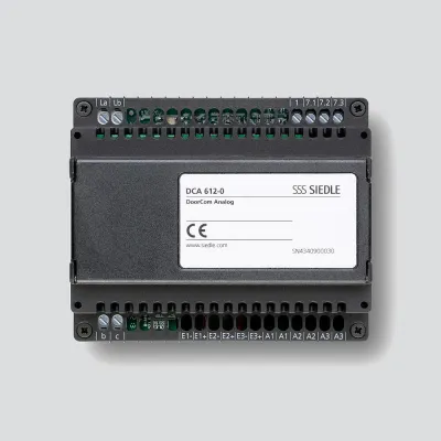 Siedle DoorCom-Analog DCA 612-0 | Schnittstelle für Türsprechanlage & Telefonanlage | 1+n System | DIN-Schiene | Schwarz