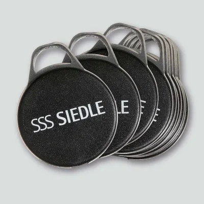 Siedle Electronic-Key EK 600-0/10 | Schlüsselanhänger Zutrittskontrolle | 10 Stück | IP68 | schwarz
