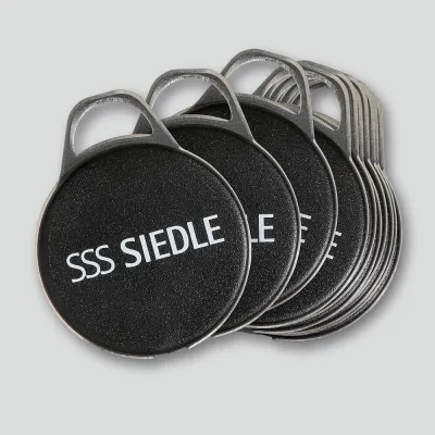 Siedle Electronic-Key EK 600-0/10 | Schlüsselanhänger Zutrittskontrolle | 10 Stück | IP68 | schwarz