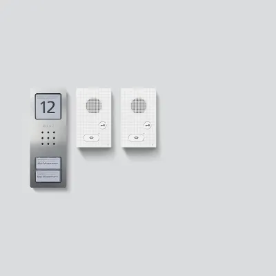 Siedle Audio Türsprechanlage SET CAB 850-2 | 2 Innenstationen | 1 Außeneinheit | Edelstahl | Weiß/Silber