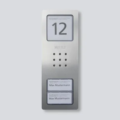 Siedle Audio-Türstation CA 812-2 E | 1+n System | Aufputz | 2 Klingeltasten | Edelstahl gebürstet | Infoschild | Silber
