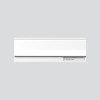 Siedle Brief-Einwurfklappe BE 611-3/1-0 W | Aluminium weiß | 299x99x6 mm | selbstschließend | DIN EN 13724