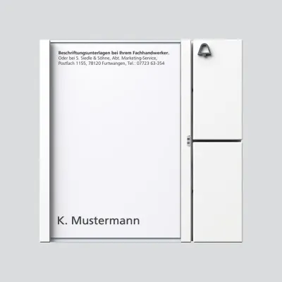 Siedle Bus-Tasten-Modul BTM 650-01 W | 1 Ruftaste mit Namensschild | Bus-System | IP54 | 99x99x27 mm | Weiß