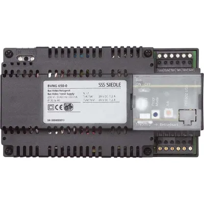 Siedle BVNG 650-0 Bus-Video-Netzgerät | 230V AC, 29V DC | 31 Teilnehmer | IP20 Schwarz