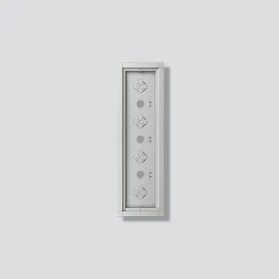 Siedle Aufputzgehäuse GA 612-4/1-01 SM | Gehäuse für 4 Module | Aluminium | Diebstahlsicherung | 132x432x36,5 mm
