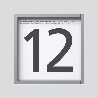 Siedle Informations-Modul IM 612-0 SM | Infomodul für Hausnummer | 99x99x26 mm | silber | Unterputz/Aufputz