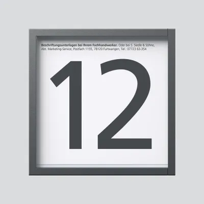 Siedle Infomodul IM 700-0 DG | Informationsfeld für Vario Anlage | 99x99x26mm | hinterleuchtet | Kunststoff | grau