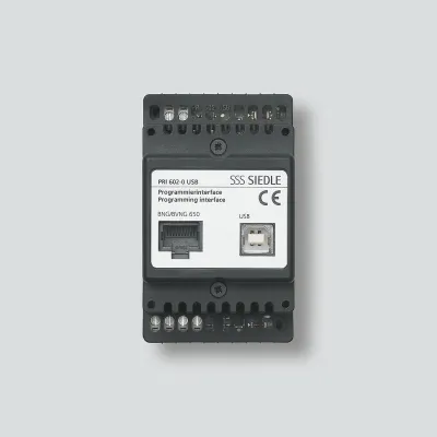Siedle PRI 602-01 USB Programmierinterface | In-Home-Bus & Vario-Bus | DIN-Schiene | schwarz | systemunabhängig