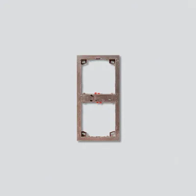 Siedle Montagerahmen MR 611-2/1-0 | 2 Module Unterputz | Zinkdruckguss | 199,5x99,5 mm | Diebstahlsicherung | Messing