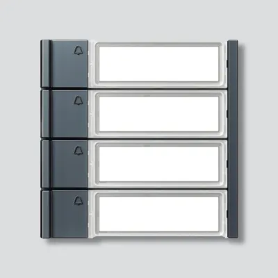 Siedle Ruftastenmodul TM 700-4-0 AG | 4-fach | Bus-System | Vario kompatibel | Unterputz/Aufputz | 99x99x26 mm