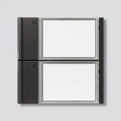 Siedle Ruftastenmodul TM 700-2-0 DG | 2-fach Klingeltaster für Vario Türsprechanlage | grau | 99x99x26mm