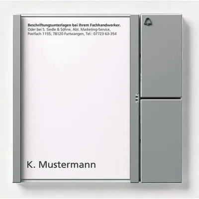 Siedle Tastenmodul TM 611-01 SM 122012 | Türsprechmodul 1 Ruftaste | Vario System | 99x99x27 mm | Silber