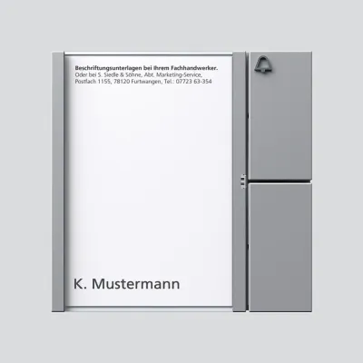 Siedle Tasten-Modul TM 612-1 SM 2544203 | Klingelmodul 1+n | 1 Ruftaste mit Namensschild | silber metallic