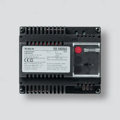 Siedle Transformator TR 602-01 | 230V auf 12V AC | DIN-Schiene | IP20 | 2,5A | systemunabhängig | Schwarz
