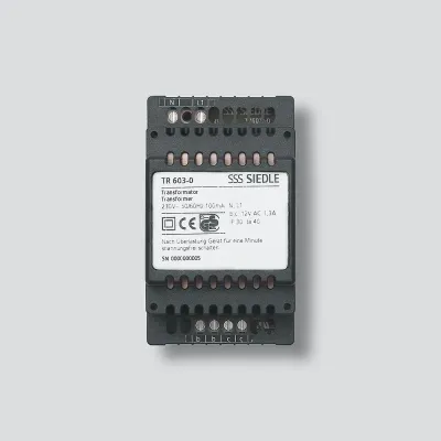 Siedle Transformator TR 603-0 | 12V AC 1,3A | Schalttafelgehäuse | IP20 | kompakt | systemunabhängig | schwarz