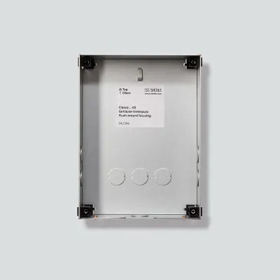 Siedle Unterputzgehäuse GU CL 01-0 Classic | Stahlblech verzinkt | 154x204x65 mm | Diebstahlsicherung | silber