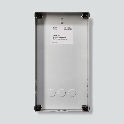 Siedle Unterputzgehäuse GU CL 04-0 | Stahlblech verzinkt | 1-fach | 154x283x65 mm | Diebstahlsicherung | Silber