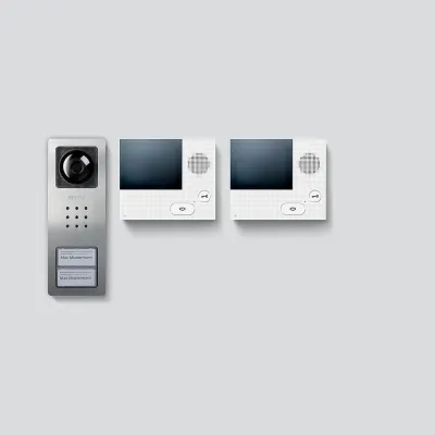 Siedle Video-Türsprechanlage SET CVB 850-2 E/W | 2 Familienhaus | Edelstahl | 2 Innenstationen | Smartphone
