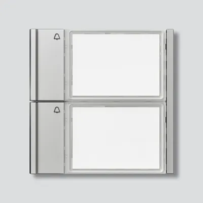 Siedle Ruftastenmodul TM 700-2-0 SM | 2-fach | Bus-System | Unterputz/Aufputz | beleuchtetes Namensschild | Silber