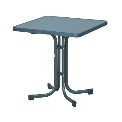 SIEGER Gartentisch Klapptisch 231/G | 70x70 cm | mecalit-Pro-Platte | klappbar | wetterfest | Stahlgestell eisengrau