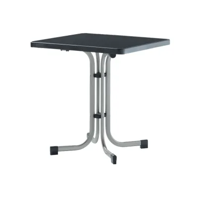 SIEGER Klapptisch 231/A | Boulevard-Klapptisch 70x70 cm | Mecalit-Pro-Platte | wetterfest | klappbar | Stahl anthrazit