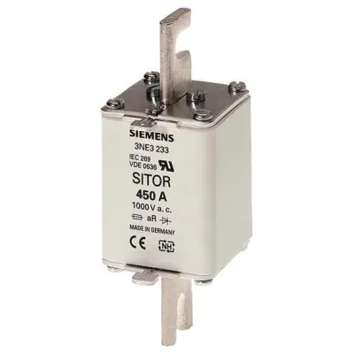 Siemens NH-Sicherungseinsatz 3NE3227 | 250A | NH1 | 1000V AC | aR | Stirnkennmelder | Halbleiterschutz
