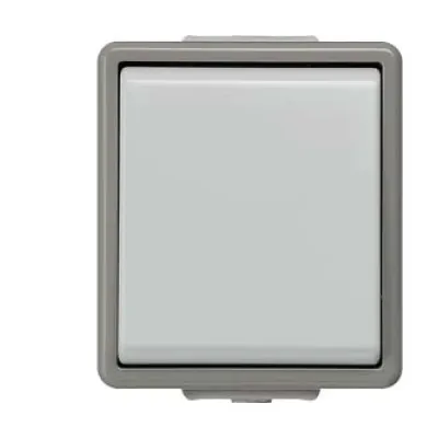 Siemens Ausschalter 1-polig 5TA4701 | Aufputz IP44 | Delta Fläche | Wippe | grau | 10A 250V | Kunststoff