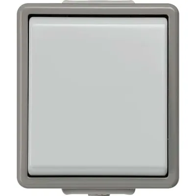 Siemens Ausschalter 1-polig 5TA4701 | Aufputz IP44 | Delta Fläche | Wippe | grau | 10A 250V | Kunststoff