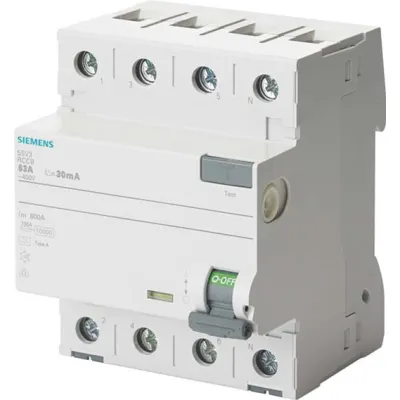 Siemens FI-Schutzschalter 5SV3744-6 | Typ A | 4-polig | 40A | 500mA | 400V | Hutschiene | 4 TE