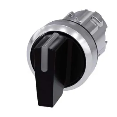 Siemens Knebelschalter 3SU1052-2BL10-0AA0 | beleuchtbar | 3 Schaltstellungen | Metall | 22,3mm | verrastend | schwarz