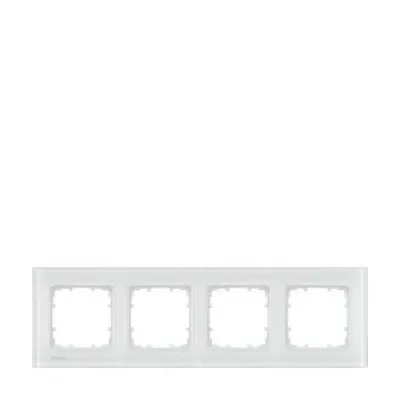 Siemens Rahmen 4-fach Delta Miro Glas 5TG1204-1 | Schalterrahmen | Glas | glänzend | 303x90mm | weiß