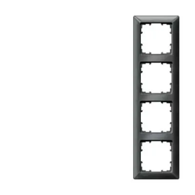 Siemens Rahmen 4-fach DELTA line 5TG2554-6 | Schalterrahmen | 293x80mm | Kunststoff glänzend | carbon metallic