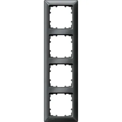 Siemens Rahmen 4-fach DELTA line 5TG2554-6 | Schalterrahmen | 293x80mm | Kunststoff glänzend | carbon metallic
