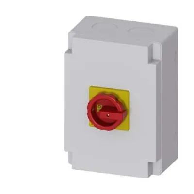 Siemens Haupt-Not-Aus-Schalter 3LD2766-0TB53 | 100A 3-polig | IP65 | Drehantrieb | verriegelbar | Einbaugerät | rot