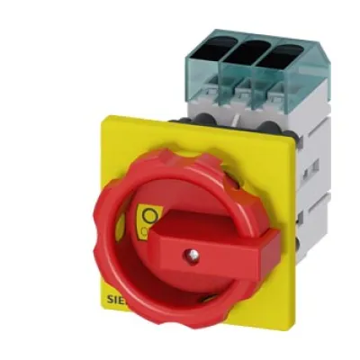 Siemens Lasttrennschalter 3LD3454-0TK53 | Hauptschalter 63A 3-polig | IP65 | Not-Aus | Zentralbefestigung | rot