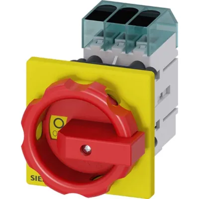 Siemens Lasttrennschalter 3LD3454-0TK53 | Hauptschalter 63A 3-polig | IP65 | Not-Aus | Zentralbefestigung | rot