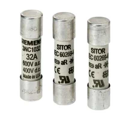 SIEMENS SITOR Zylindersicherungseinsatz 3NC1003 | 3A | 10x38mm | aR | 600V AC/700V DC | superflink | Halbleiterschutz