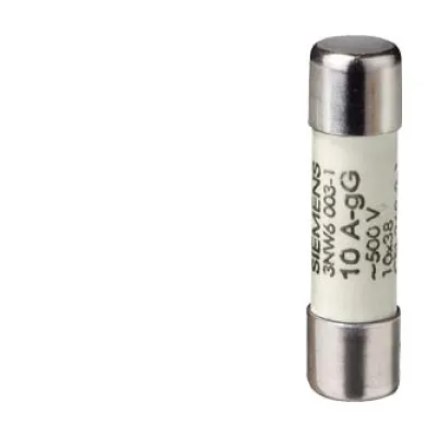 Siemens Zylindersicherung 3NW6007-1 | 20A | 10x38mm | gG | 500V AC | Keramik | Hochleistung | Für Industrieanlagen