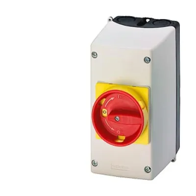 Siemens Isolierstoff-Aufbaugehäuse 3RV1923-1GA00 | Not-Aus Drehantrieb | IP55 | 105x155x126mm | Kunststoff