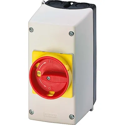 Siemens Isolierstoff-Aufbaugehäuse 3RV1923-1GA00 | Not-Aus Drehantrieb | IP55 | 105x155x126mm | Kunststoff