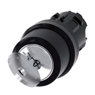 Siemens Schlüsselschalter | RONIS 3SU1000-4BF11-0AA0 | 2-stufig | 22mm | schwarz | IP68 | inkl. 2 Schlüssel