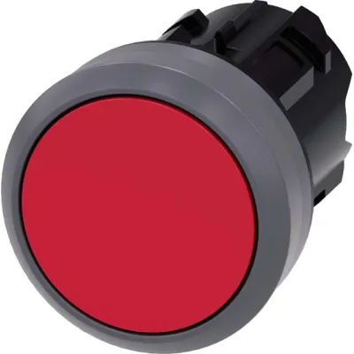 Siemens Drucktaster 3SU1030-0AB20-0AA0 | 22mm rund | Metall Frontring | rot | IP68 | SIRIUS ACT | Ein-Aus-Taster