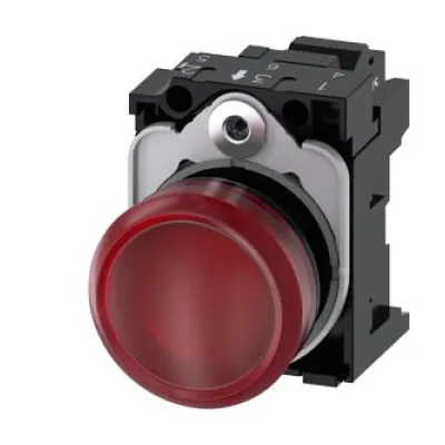 Siemens LED-Leuchtmelder | rund | 22mm | AC 230V | rot | IP67K | Kunststoff